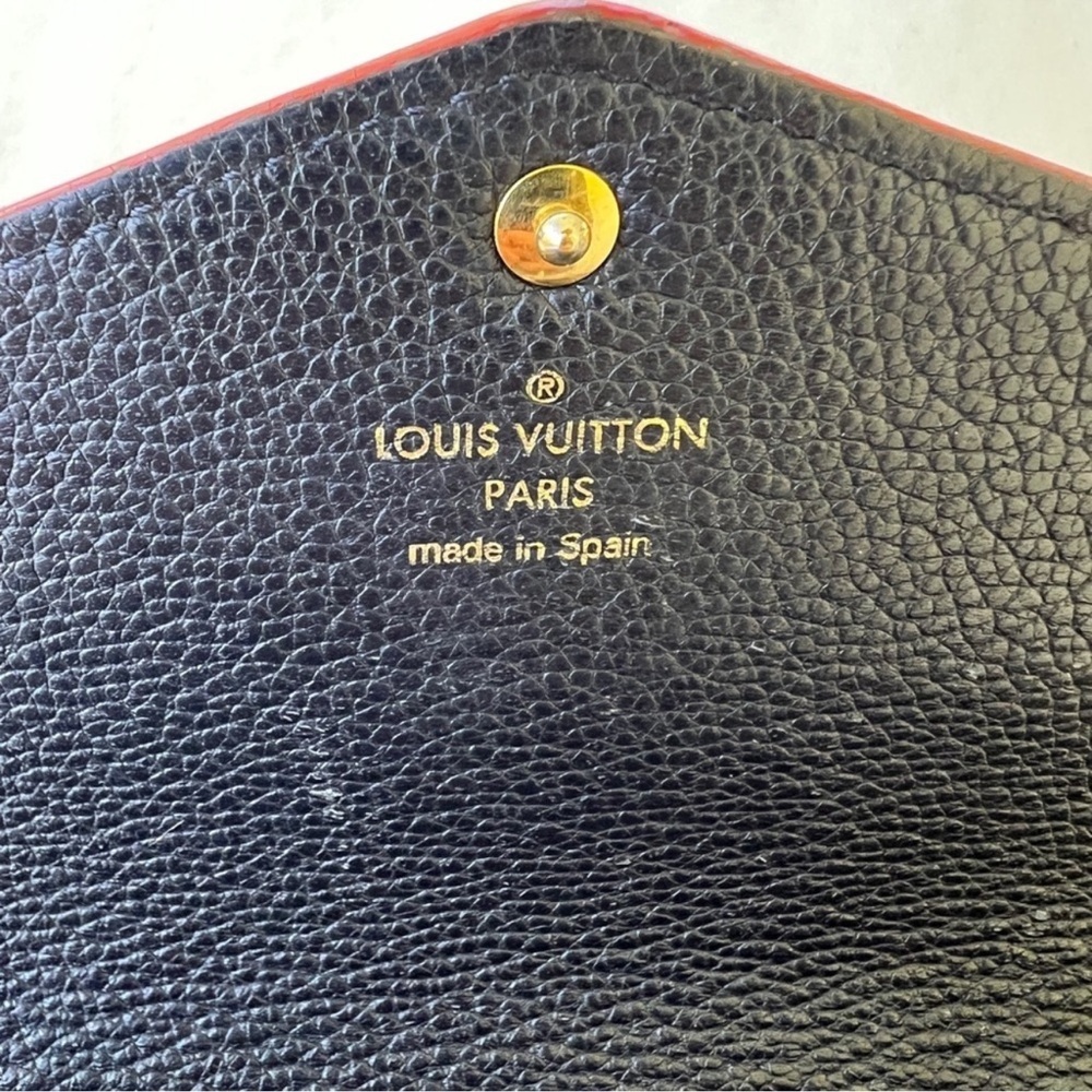 Authentic Louis Vuitton Empreinte Sarah Wallet navy red gold - Picture 5 of 9